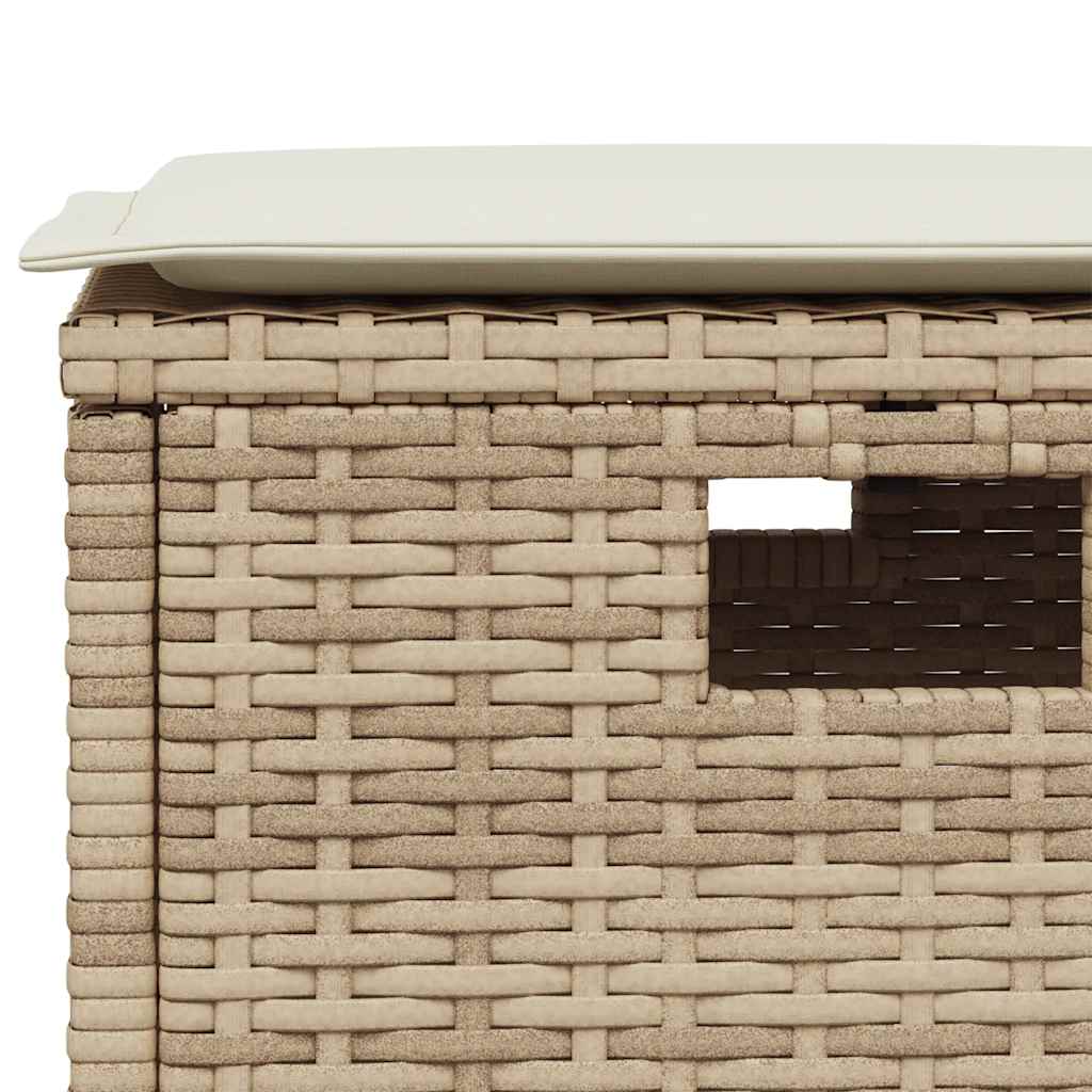 vidaXL 5-delige Tuinset met kussens poly rattan zwart