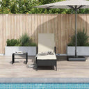 vidaXL Ligstoel Zwart en Crème Wit 55 x 200 x 92 cm poly rattan