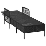 vidaXL Ligstoel Zwart en Crème Wit 55 x 200 x 92 cm poly rattan