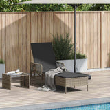 vidaXL Ligstoel Zwart en Crème Wit 55 x 200 x 92 cm poly rattan