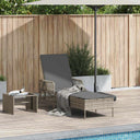 vidaXL Ligstoel Zwart en Crème Wit 55 x 200 x 92 cm poly rattan
