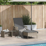 vidaXL Ligstoel Zwart en Crème Wit 55 x 200 x 92 cm poly rattan