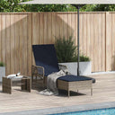vidaXL Ligstoel Zwart en Crème Wit 55 x 200 x 92 cm poly rattan