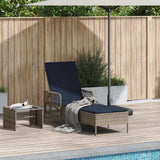 vidaXL Ligstoel Zwart en Crème Wit 55 x 200 x 92 cm poly rattan