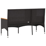 vidaXL Tuinbank 3-zits met kussens poly rattan zwart