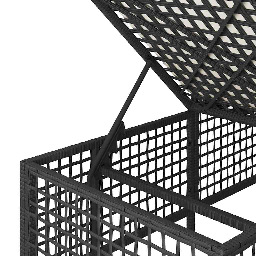 vidaXL 3-delige Loungeset met kussens poly rattan zwart
