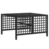 vidaXL 3-delige Loungeset met kussens poly rattan zwart
