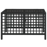 vidaXL 3-delige Loungeset met kussens poly rattan zwart
