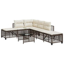 vidaXL 3-delige Loungeset met kussens poly rattan zwart
