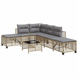 vidaXL 3-delige Loungeset met kussens poly rattan zwart