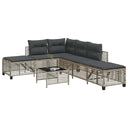 vidaXL 3-delige Loungeset met kussens poly rattan zwart