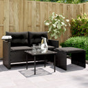 vidaXL 3-delige Loungeset met kussens poly rattan zwart
