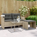 vidaXL 3-delige Loungeset met kussens poly rattan zwart