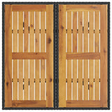 vidaXL Tuintafel met acaciahouten blad 80x80x75 cm poly rattan zwart