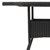vidaXL Tuintafel met acaciahouten blad 80x80x75 cm poly rattan zwart