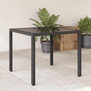 vidaXL Garden Dining Table with Glass Top 90x90x75 cm Poly Rattan