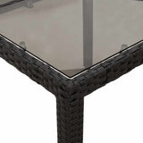 vidaXL Garden Dining Table with Glass Top 90x90x75 cm Poly Rattan