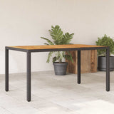 vidaXL Tuintafel 190x90x75 cm acaciahout en poly rattan zwart