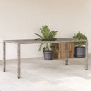 vidaXL Tuintafel met glazen blad 190x90x75 cm poly rattan zwart