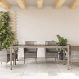 vidaXL Tuintafel met glazen blad 190x90x75 cm poly rattan zwart