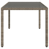 vidaXL Tuintafel met glazen blad 190x90x75 cm poly rattan zwart