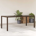 vidaXL Tuintafel met glazen blad 190x90x75 cm poly rattan zwart