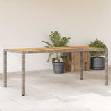 vidaXL Tuintafel met acaciahouten blad 190x90x75 cm poly rattan zwart