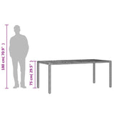 vidaXL Tuintafel met acaciahouten blad 190x90x75 cm poly rattan zwart
