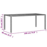 vidaXL Tuintafel met acaciahouten blad 190x90x75 cm poly rattan zwart