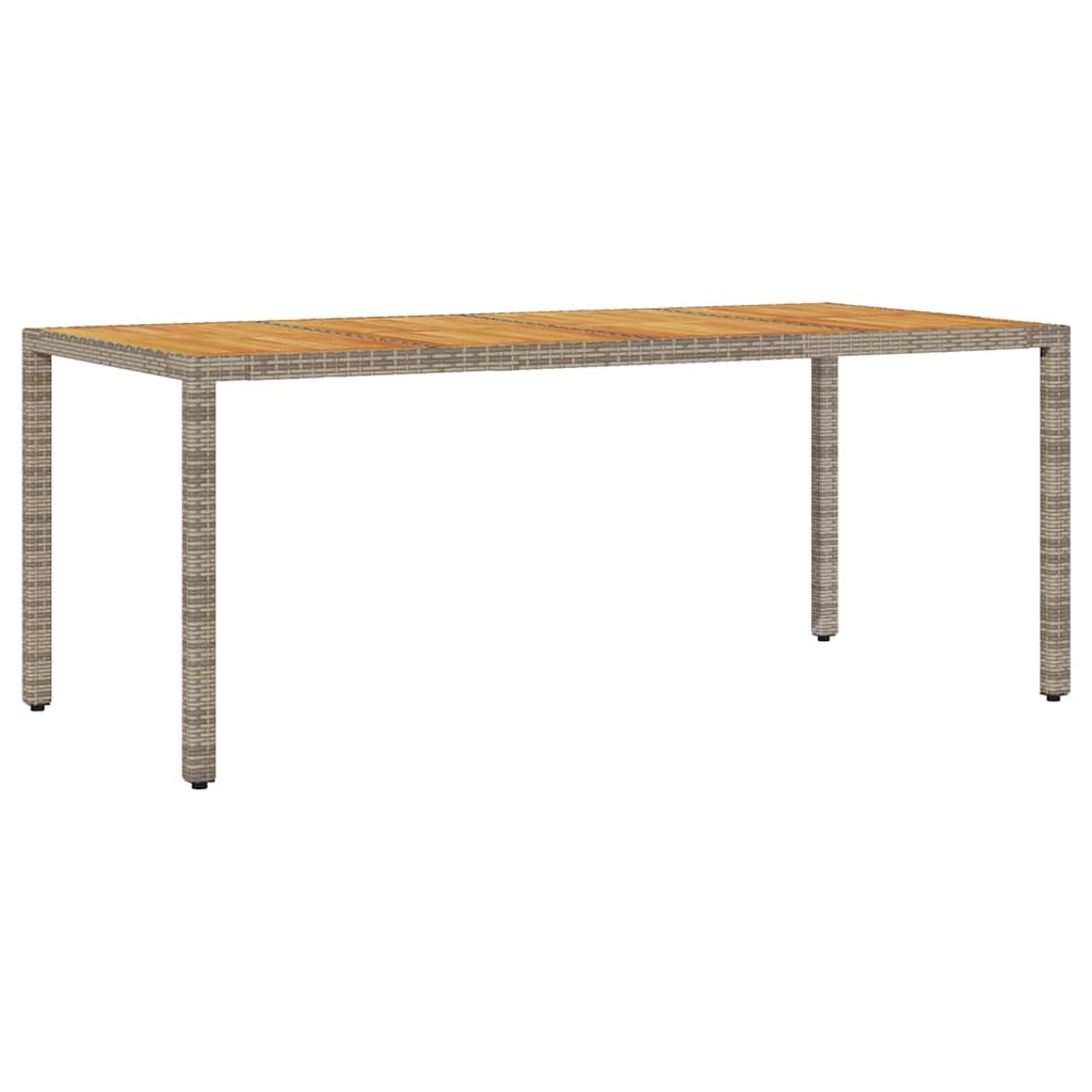 vidaXL Tuintafel met acaciahouten blad 190x90x75 cm poly rattan zwart