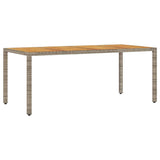 vidaXL Tuintafel met acaciahouten blad 190x90x75 cm poly rattan zwart