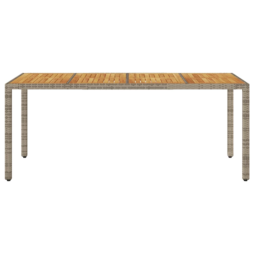 vidaXL Tuintafel met acaciahouten blad 190x90x75 cm poly rattan zwart