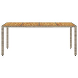 vidaXL Tuintafel met acaciahouten blad 190x90x75 cm poly rattan zwart