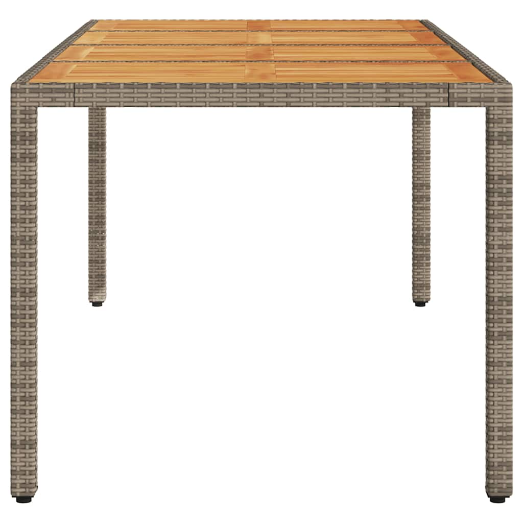 vidaXL Tuintafel met acaciahouten blad 190x90x75 cm poly rattan zwart