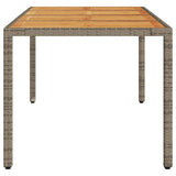vidaXL Tuintafel met acaciahouten blad 190x90x75 cm poly rattan zwart