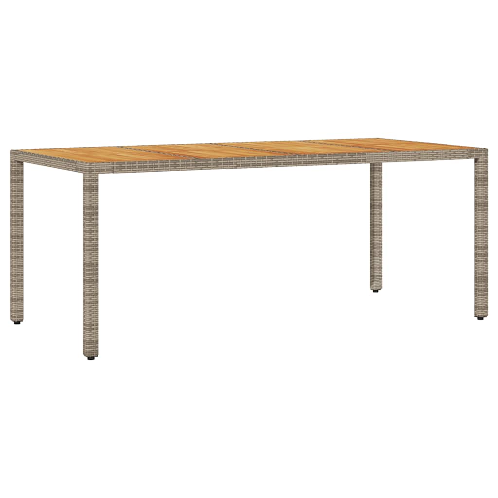 vidaXL Tuintafel met acaciahouten blad 190x90x75 cm poly rattan zwart