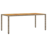 vidaXL Tuintafel met acaciahouten blad 190x90x75 cm poly rattan zwart