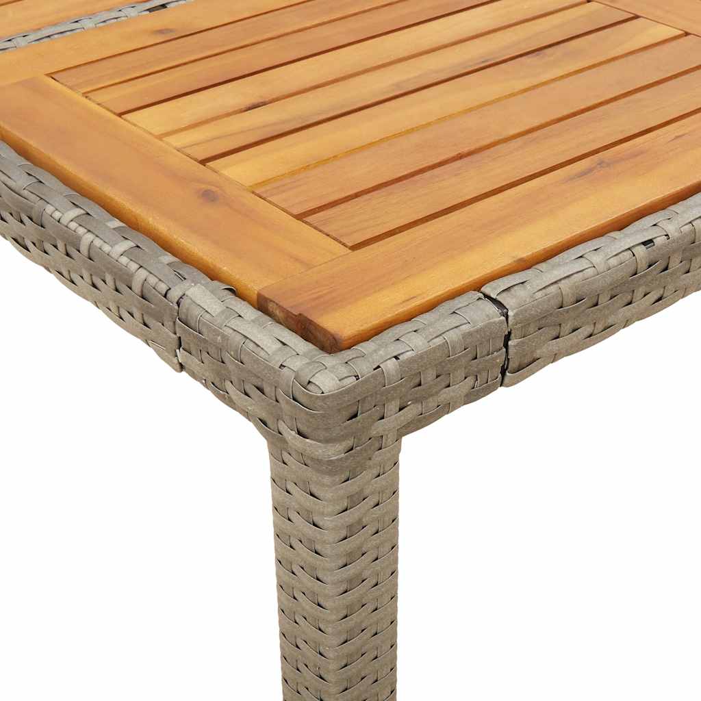 vidaXL Tuintafel met acaciahouten blad 190x90x75 cm poly rattan zwart