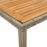 vidaXL Tuintafel met acaciahouten blad 190x90x75 cm poly rattan zwart