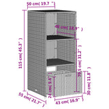 vidaXL Tuinkast 50x55x115 cm poly rattan zwart