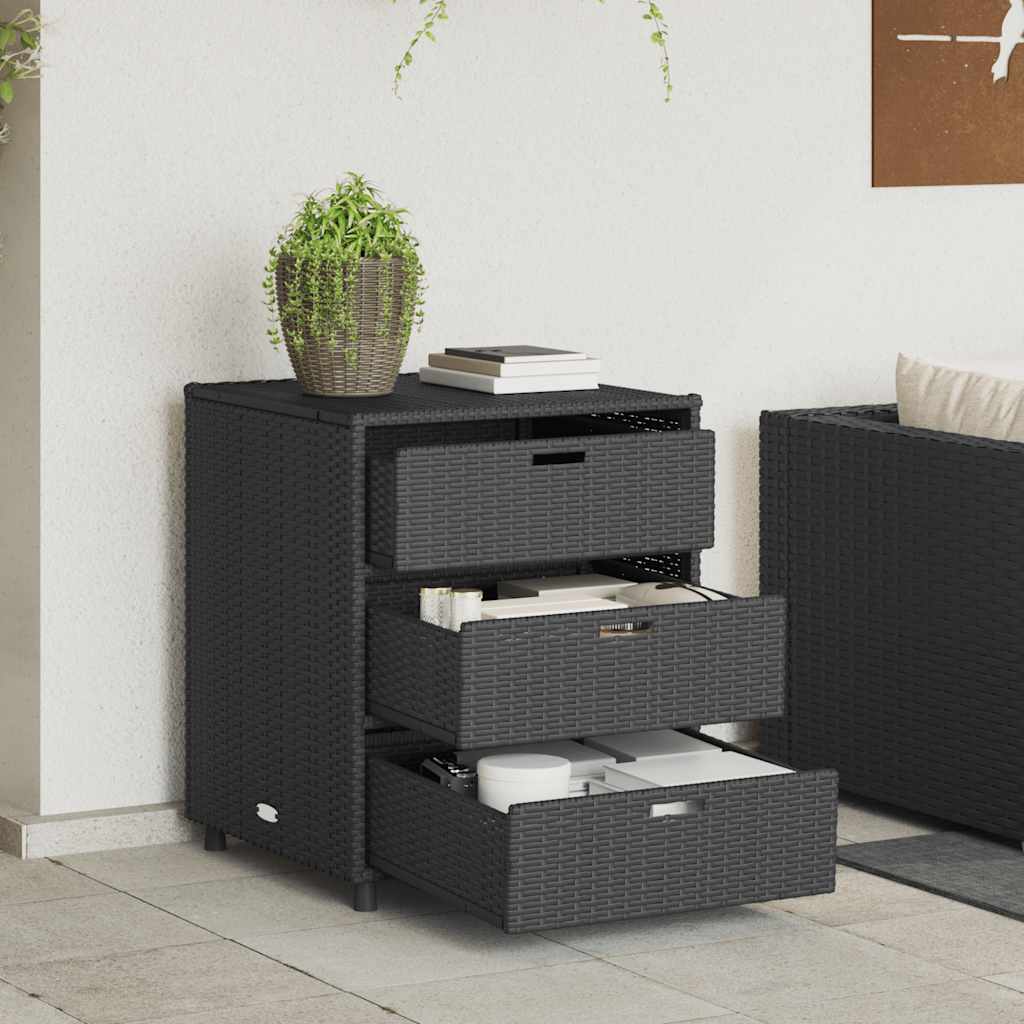 vidaXL Tuinkast 55x59x80 cm poly rattan zwart