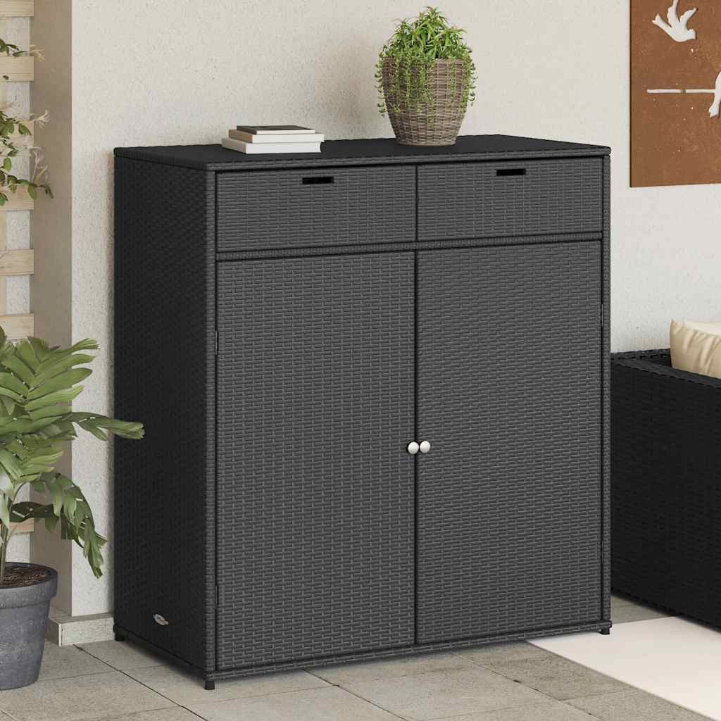 vidaXL Tuinkast 55x55x111 cm poly rattan zwart
