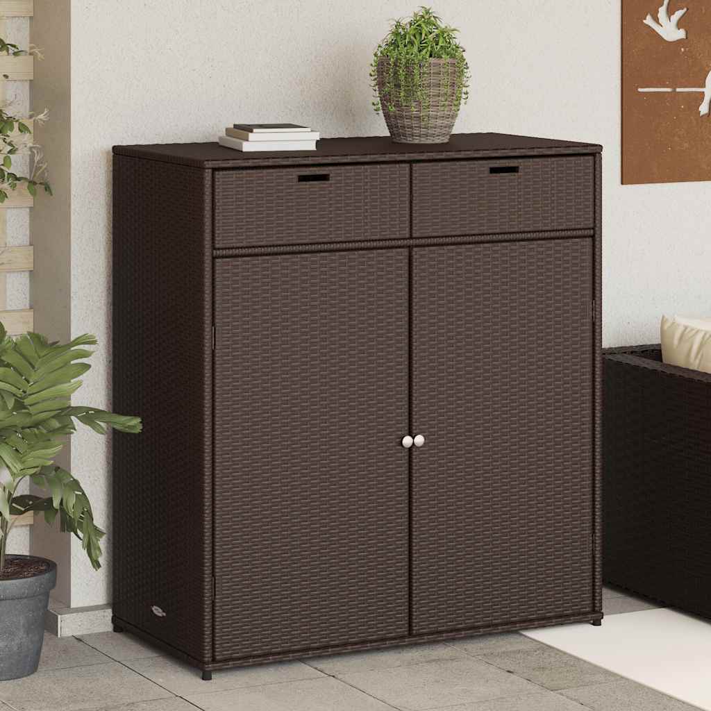 vidaXL Tuinkast 55x55x111 cm poly rattan zwart