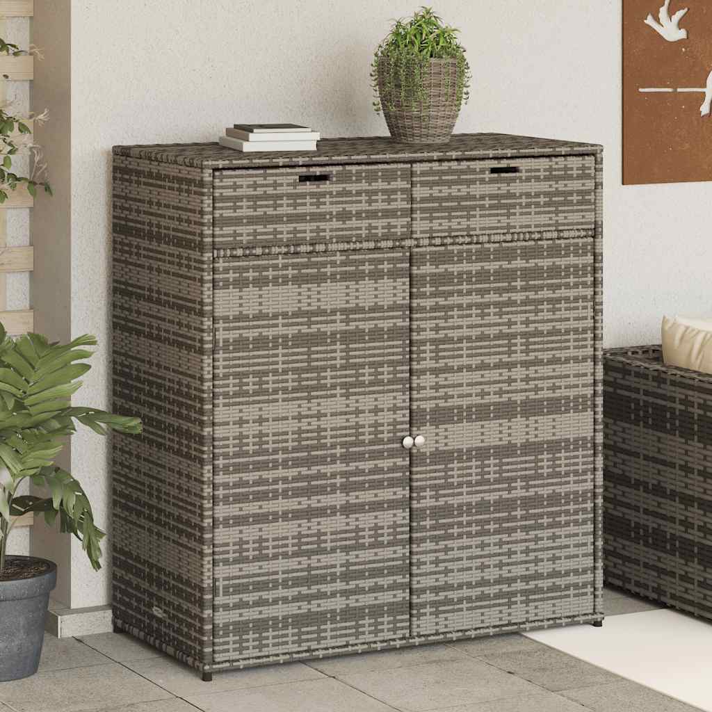 vidaXL Tuinkast 55x55x111 cm poly rattan zwart