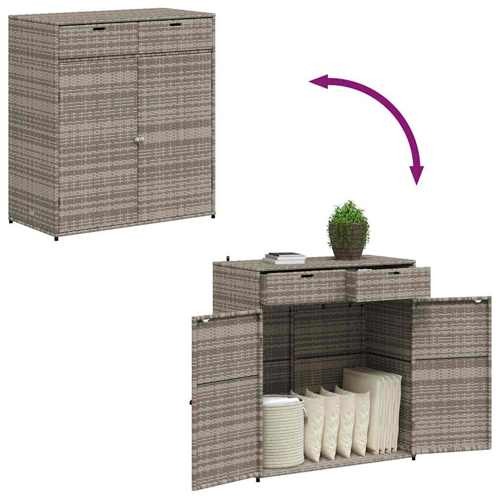vidaXL Tuinkast 55x55x111 cm poly rattan zwart
