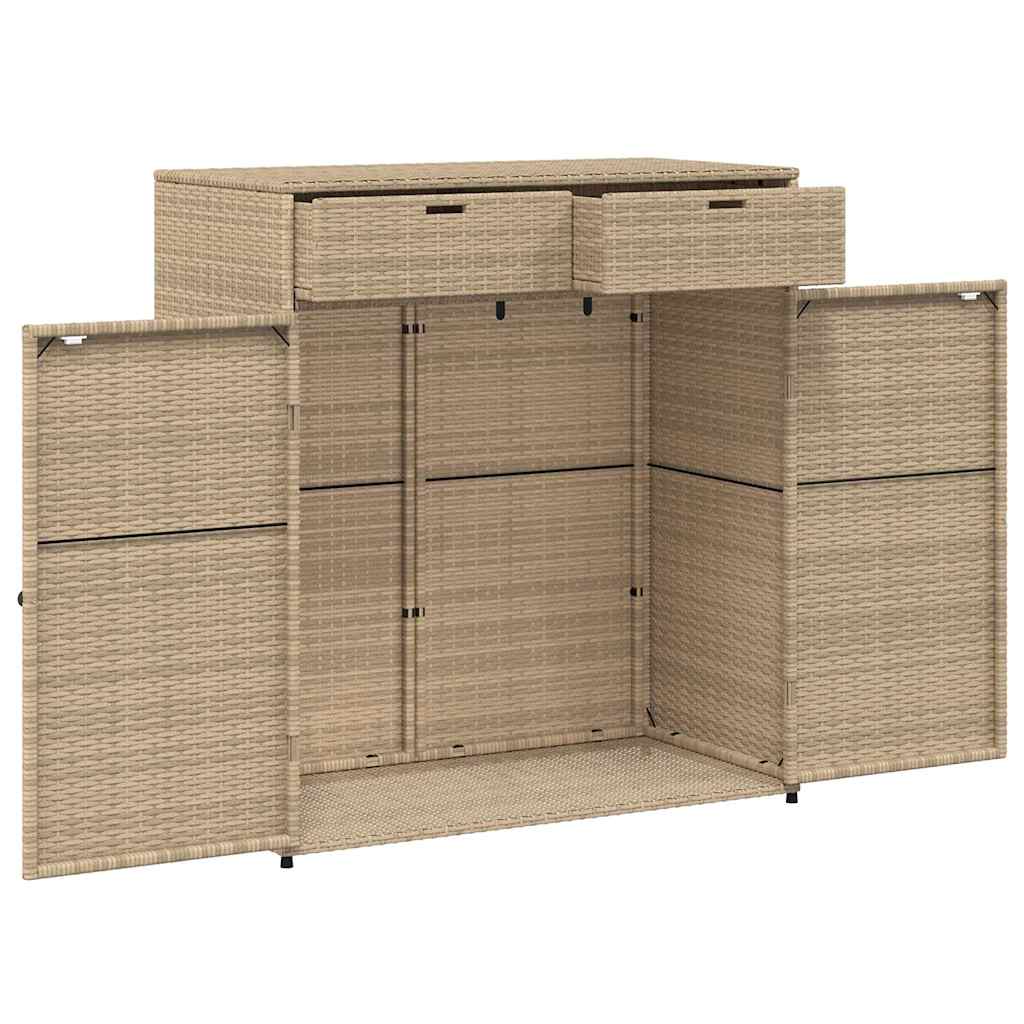 vidaXL Tuinkast 55x55x111 cm poly rattan zwart