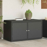 vidaXL Garden Storage Box 110x55x60.5 cm Poly Rattan Black
