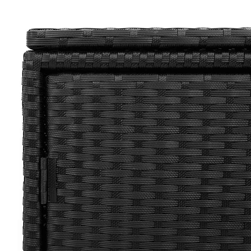 vidaXL Garden Storage Box 110x55x60.5 cm Poly Rattan Black