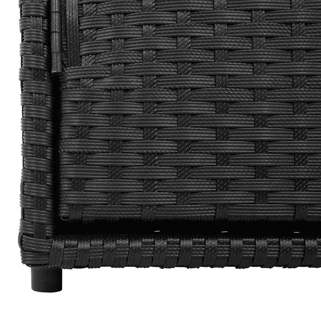 vidaXL Garden Storage Box 110x55x60.5 cm Poly Rattan Black