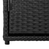 vidaXL Garden Storage Box 110x55x60.5 cm Poly Rattan Black